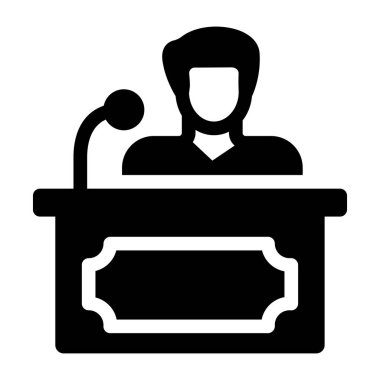 Konuşmacı. Web simgesi basit illüstrasyon