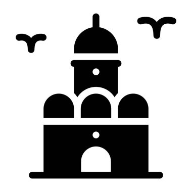 Şato. Web simgesi basit illüstrasyon