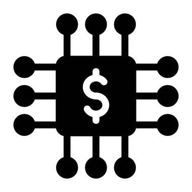 Blockchain simgesi. vektör biçimi yuvarlak açılı düz simge, siyah renk, beyaz arkaplan.