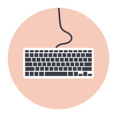 Bilgisayar klavyesi simgesi. Web tasarımı için fare vektör sembolünün düz çizimi