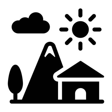 Çiftlik. Web simgesi vektör illüstrasyonu