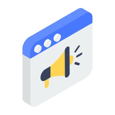 Megafon. Web simgesi basit illüstrasyon