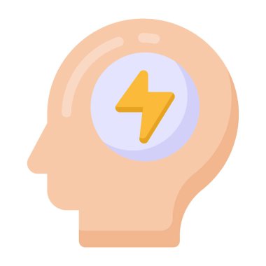 Beyin. Web simgesi basit illüstrasyon