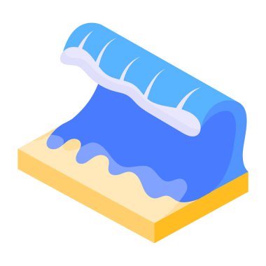 Havlu simgesi. Beyaz arkaplanda su borusu vektör illüstrasyonunun izometriği