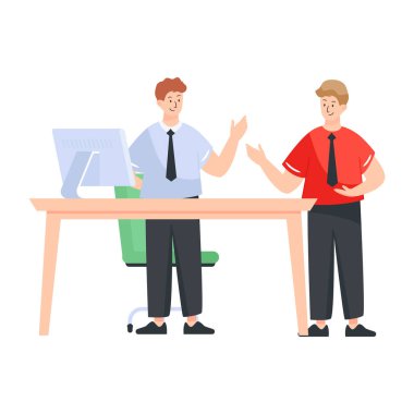 Birlikte çalışan iş adamları. vektör illüstrasyonu