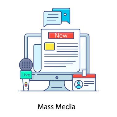 Haberler. Web simgesi basit illüstrasyon