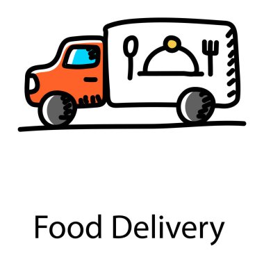 Araba yıkama ikonu. Web için yiyecek dağıtım vektör simgelerinin özet çizimi