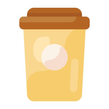 Kahve fincanı ikonu. Web için çikolatalı içecek vektör simgelerinin düz çizimi