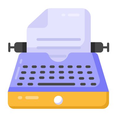 Daktilo. Web simgesi vektör illüstrasyonu