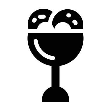 Dondurma ikonu. Web için kokteyl vektör simgelerinin özet çizimi