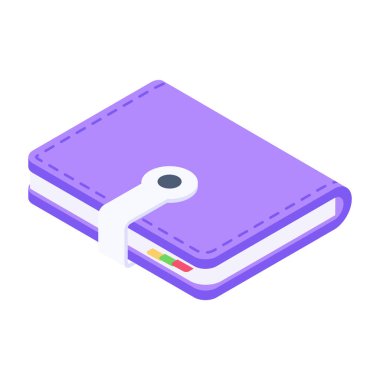 Cüzdan ikonu. Beyaz arkaplanda izole edilmiş web tasarımı için kredi kartı vektör sembolünün izometriği