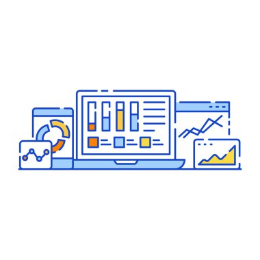optimizasyon düz tasarım şablonu, vektör illüstrasyonu