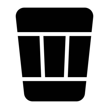 Çöp kovası ikonu. Web için klozet sepeti vektör simgelerinin basit çizimi