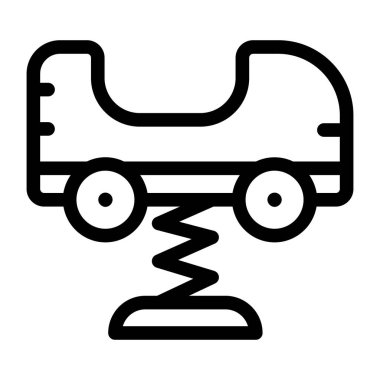 oyuncak araba ikonu. Kaykay vektörünün özet çizimi.