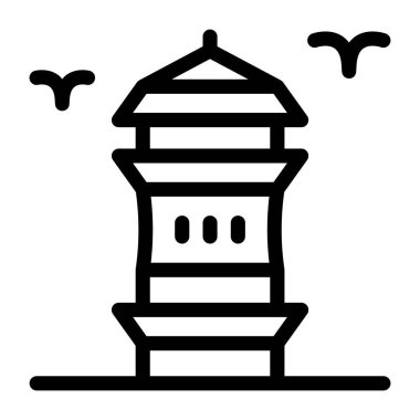 Deniz feneri. Web simgesi basit tasarım