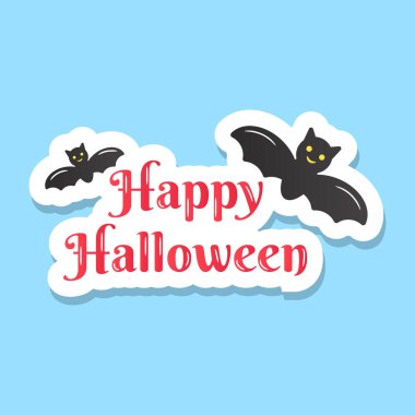 happy halloween card with cute cat and moon vector illustration