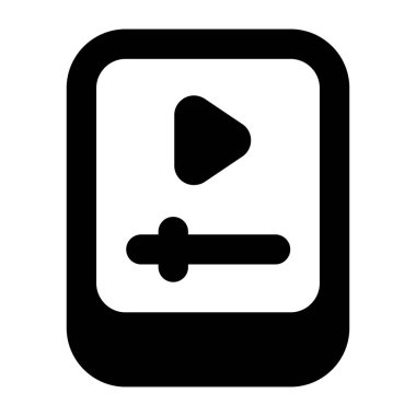 müzik çalar simgesi. Web için video kamera vektör simgelerinin basit illüstrasyonu