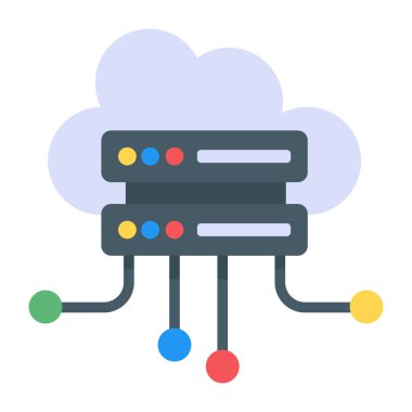 Bulut hesaplama düz vektör simgesi