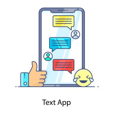 sohbet baloncukları vektör illüstrasyonlu cep telefonu