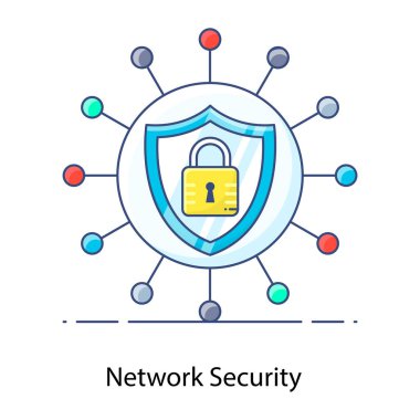Simge tasarımı ile siber güvenlik kavramı, vektör illüstrasyonu 10 eps grafik.