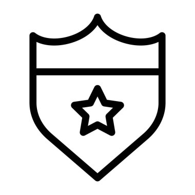 Yıldız simgesi ve vektör illüstrasyonlu kalkan