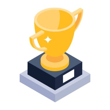 Ödül ikonu. Beyaz arkaplanda izole edilmiş web tasarımı için şampiyon top vektör simgelerinin izometriği