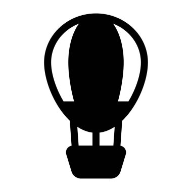 Sıcak hava balonu ikonu. Beyaz arkaplanda izole edilmiş web tasarımı için turist çadırı vektör simgelerinin karikatürü