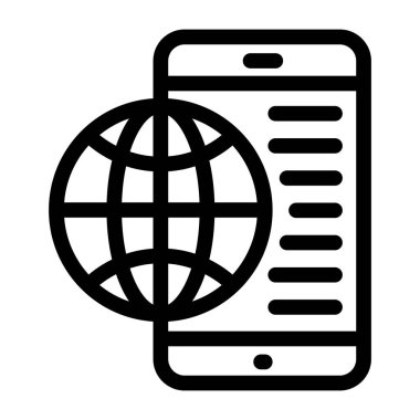 Cep telefonu. Web simgesi basit illüstrasyon