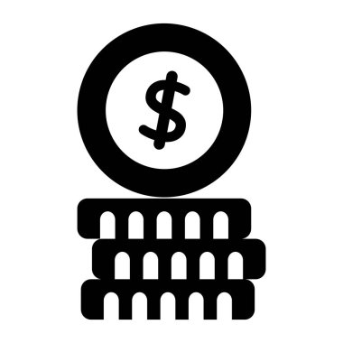 para simgesi vektörü web ve mobil uygulama tasarımı için beyaz arkaplanda izole edildi, nakit logosu konsepti