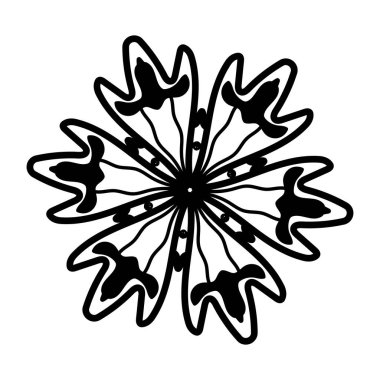 siyah ve beyaz çiçek tasarımı, vektör illüstrasyon eps10 grafiği