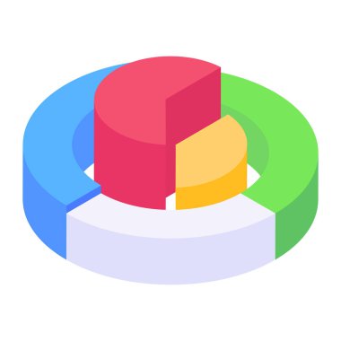 Pasta grafiği simgesinin vektör çizimi