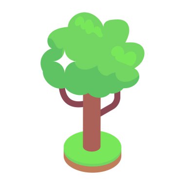 Ağaç simgesi. Düz renk tasarımı. vektör illüstrasyonu.