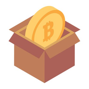 Para çantası ikonu. kutu vektör simgelerinin karikatür çizimi.