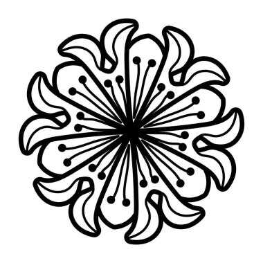 Tasarımınız için soyut vektör çiçek ögesi.