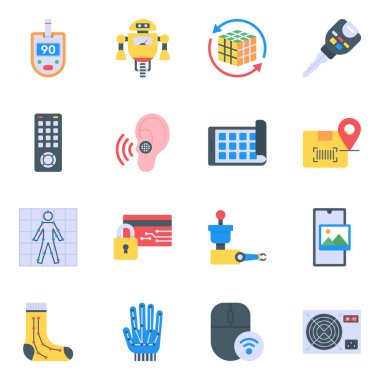 seo ve teknoloji simgesinin düz tasarım vektörü çizimi