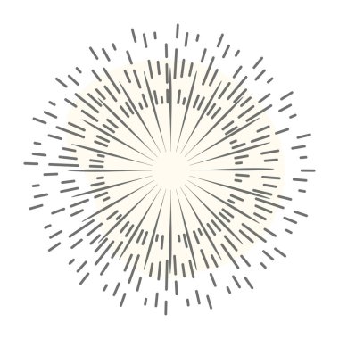 Güneş patlaması vektör çizimi. retro biçimi.