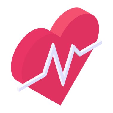 Kalp atış hızı ikonu. Web için kardiyogram grafik vektör simgelerinin düz çizimi