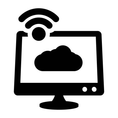 Bulut hesaplama teknolojisi ikon vektör çizimi tasarımı