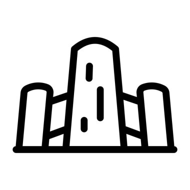 bina simgesi beyaz arkaplanda izole edilmiş. seyahat sembolü çizimi.