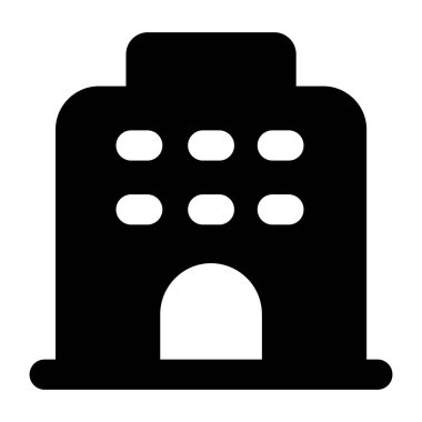 Bina. Web simgesi basit illüstrasyon