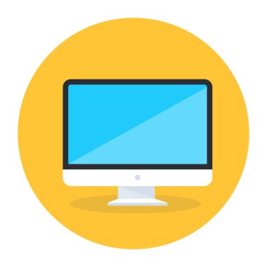 Bilgisayar ekranı. Web simgesi basit illüstrasyon