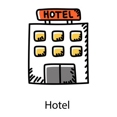 Otel simgesinin vektör illüstrasyonu