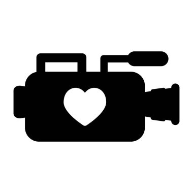 Kamera simgesi. Web için video kaydedici vektör simgelerinin basit illüstrasyonu