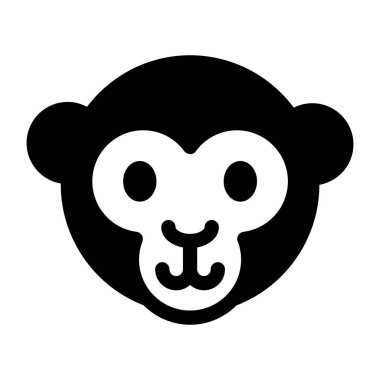 şirin maymun simgesi, vektör illüstrasyonu