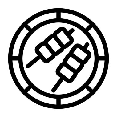 Barbekü. Web simgesi basit tasarım