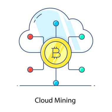 Bulut hesaplama, teknoloji, internet ve medya konsepti. izole tasarım vektörü illüstrasyonu