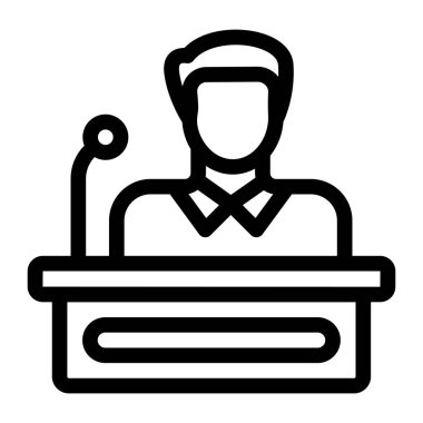 Düz vektör simgesindeki iş adamı