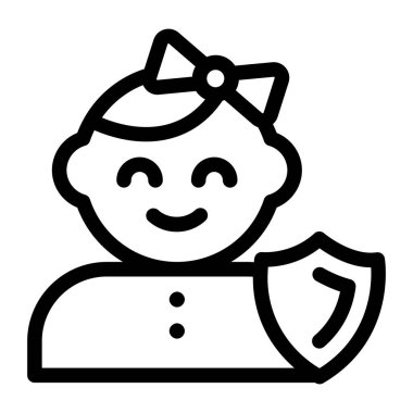 Şemsiyeli çocuk, vektör illüstrasyonu