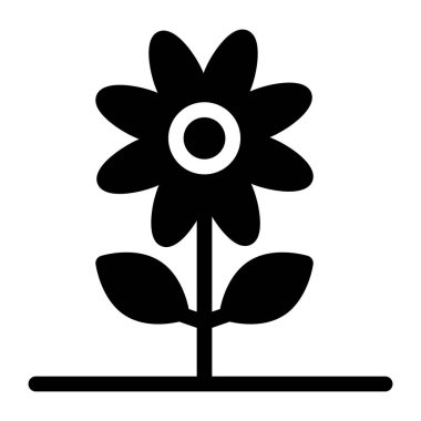 Çizgi film çiçeğinin vektör illüstrasyonu 