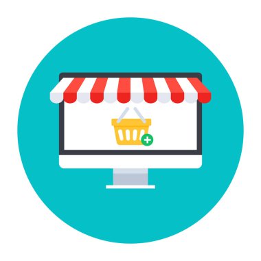 dükkan simgesi vektör illüstrasyonu